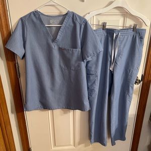 Figs Scrub set. Color -Heather Denim